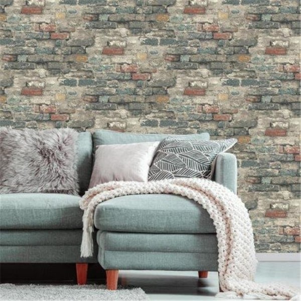 Comfortcorrect Brick Alley Peel & Stick Wallpaper; Blue CO482691 - main